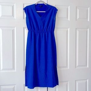 J. Crew Laser Cut Midi Dress + Cinched Waist w/ Slits